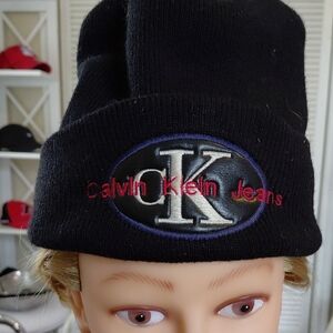 Calvin Klein Kids Black Logo Beanie
